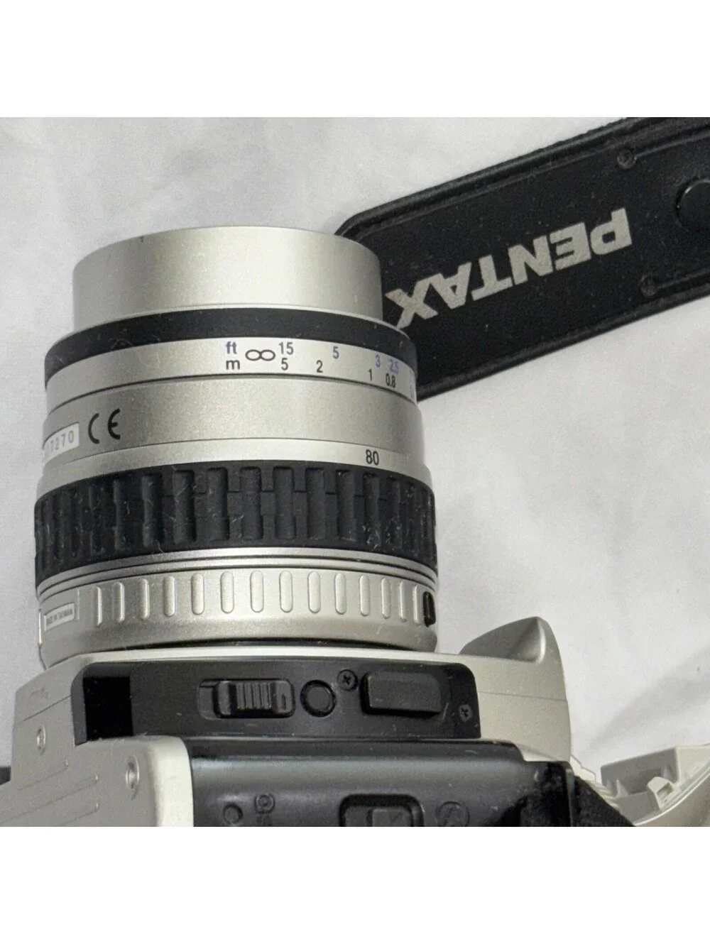 VTG Pentax ZX-50 Film Camera with 35-80mm Lens + Strap, 3 New Batteries - Works!